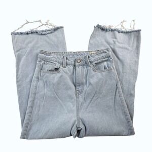 Wish List Jeans Womens Medium Light Wash Wide Leg Raw‎ Hem High Rise Denim Pants